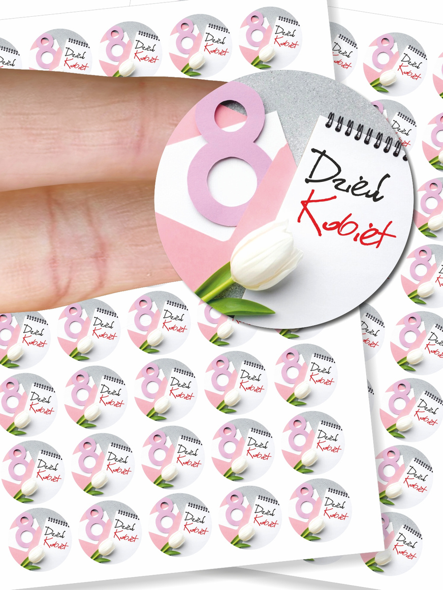 Naklejki na Dzień Kobiet 8 marca DK017- 96szt.